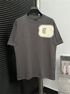 メンズシャツデザイナーシャツメンズシャツTシャツコットンクルネックカジュアルショートネスコットンシャツ漫画シャツクロス刺繍ゴールドメッキTシャツF1