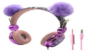 Cute Kids Wired Headphone With Microphone Girls 35mm Music Stereo Earphone Computer Mobile Phone Gamer Headset Kids Gift5896599