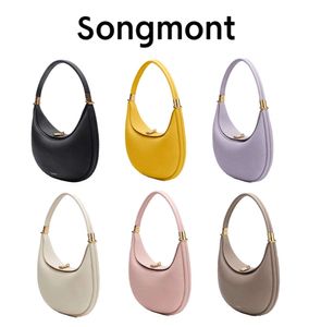 Mode Songmont Crescent Luna Designer Bag Strap Womens Mens Luxurys Handväska Crossbody Half Moon Bags Totes avtagbar axel Sling Satchel Calfskin Bag 84675