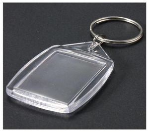 50 datorer Clear Acrylic Plastic Blank Keyrings Insert Passport PO KeyChain KeyFobs Keychian Key Chain Ring2009745