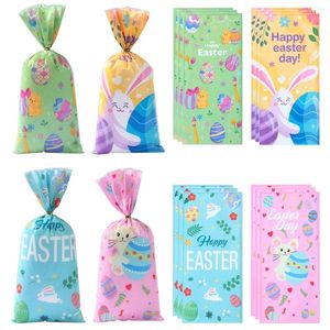 Gift Wrap 50st Happy Easter Bags Chick Cookies Gift Packaging Plastic Day Decoration 2024 Home Kids