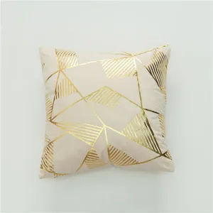 Poduszka geometryczna pokryw Bronzing Golden Lines Case Prostota domu Dekoracja Sofa Sofa Dekoracyjna poduszka
