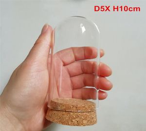 20 x szklana okładka kopuły Cloche Bell Jar z okrągłym stołem bazowym Ogród Ogród Wedding DIY Eque D5X H10CM6508317