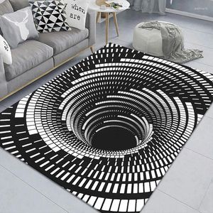 Maty do kąpieli 3D Illusion Prostokątne dywan Czarno -biały szachownica geometryczna używana do sypialni salon do jadalni wyciekającej