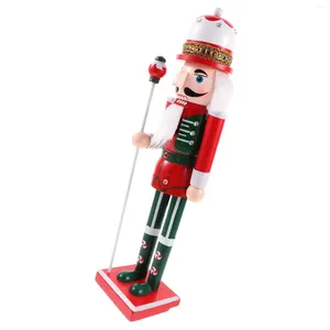 Dekorativa figurer Klassiska röda och gröna godiserie Nötknäppare Soldat Puppet Decoration (38 cm) (3D Lollipop) Ornament Jul