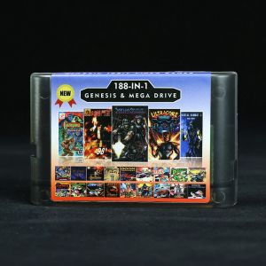 Accessoires New 2G Game Card 188 in 1 Batterie Abgesehen von Sega Genesis Megadrive Videospielkonsole mit Mortal Kombat 5 Ultracore Xeno -Krise