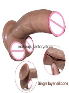 Massage Liquid Silicone Realistic Dildo Skin Feeling Soft Huge Penis Suction Big Dick Sexy Toys For Women Sexy Tools Adult Erotic 5710060