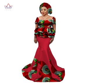 BRW 2017 Ny afrikansk kjoluppsättning för kvinnor Dashiki Elegant African Clothes Applique Plus Size Traditionell African Clothing WY22406971717