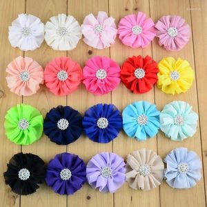 Dekorative Blumen 30pcs 7cm Chiffon Blume für Kinderstirnband DIY-Handwerk können Farben wählen (HMF-41)