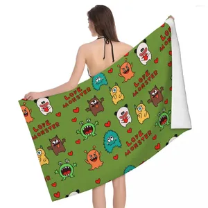 Towel Lovely Monster Beach Towels Pool Large Sand Free Microfiber Quick Dry Lightweight Bath Swim