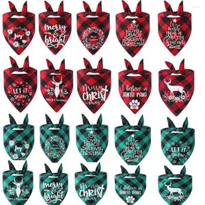 Dog Apparel Cotton 20pcs Bandana Bulk Small Large Bibs Scarf Plaid Pet Puppy Kerchief Summer Accessories Supplies