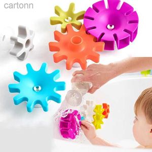 Bath Toys Baby Suction Bath Toys Sug Cup Gear Rotation Toys Spinning Waterwheel Rotating Toys Water Toy For Babies 0 12 månader 1 år 240413