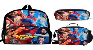 School Bags 3pcs Mochila Henry Danger Print Backpack For Boys Girls Kids Pattern BookBag Bag Pack6876651