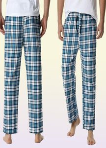 Plaid Mens Pajama Umolne spodnie Sleep Faling Relaked Home PJs Pants Flanel Comfy Jersey Soft Cotton Pantalon Pijama Hombre 23749099