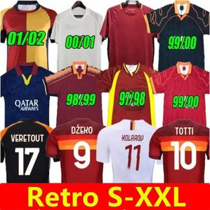 Jersey de futebol retro Totti Batistuta Dzeko Futebol camisa clássica Vintage Nakata Balbo 1989 1990 1991 1992 1994 1995 1996 1997 1998 2005 2006 1999 2000 2001 2001 2002