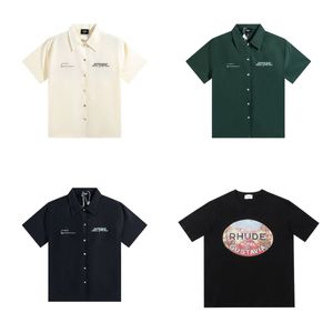 メンズTシャツデザイン女性TシャツRhudeシャツファッションシャツとショーツ