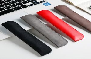 Black Red Pu Leather Pencil Bags Ballpoint Pen Case Single Penns Holder Pouch for Office School6819065