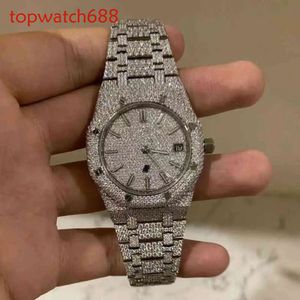 Achten Sie auf Männer mechanischer Bussdown -Verfahren VVS Custom Moissanite Diamond Swiss Brand Genfer Armbanduhren