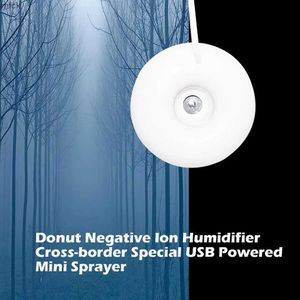 Humidifiers Portable Donuts Negative Ion Air Humidifier Water Cut-off Protection Mini Mist Maker Ultrasonic Mist Maker for Car Home Office