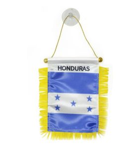 Honduras Wiszące flagę 10x15 cm dwustronne mini wiszące flagi z kubkiem ssącym do dekoracji drzwi domowych 5036711