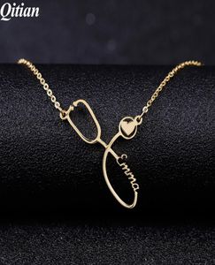 Custom Necklaces Stainless Steel Necklace Stethoscope Personalized Name Necklaces For Women Nurse And Doctors Jewelry3243292