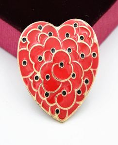 Red Heart Pretty Flower Pins Brosch Memorial Day Brosch Royal British Legion Flower Pins Badge 1731 T24430112