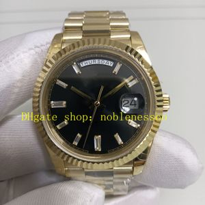Authentic Photo Mens Watch Men 40mm Date 228238 Yellow Gold Black Diamond Dial Fluted Bezel BbF Mechanical BP Factory Automatic Watches Wristwatches