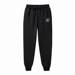 sik silk Brand Men Sweatpants Sports Pants Casual Sportswear Jogging Pure Color 240412