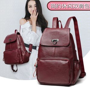 Backpack 2024 Womens Leisure Bag Fashion Handheld Travel Student