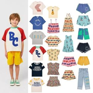 Kläderuppsättningar för barn 2024 Summer BC Series Boys and Girls kortärmad t-shirt Pure Cotton Printed Shorts Baby Dress