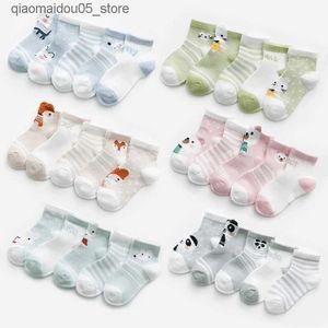 Kids Socks 5 pairs/batch 0-3Y baby socks for boys and girls cotton mesh baby socks for newborns and toddlers first walking baby clothing accessories Q240413
