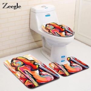 Bath Mats Zeegle Crystal Velvet Bathroom Mat Toilet Cover Rug European Doormat Set Decor Absorbent Soft