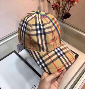 Projektant Burbberies Ball CPA Nowa Anglia Plaid Rainbow Men039s Women039s Universal Baseball Cap Plaid Wszechstronny sezon 9295061