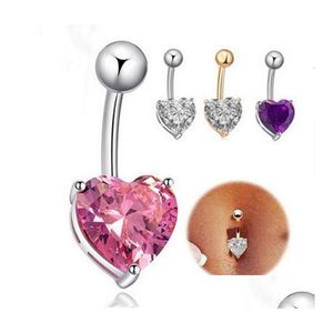 Navel & Bell Button Rings New Women Elegant Crystal Rhinestone Body Piercing Jewelry Belly Charm Fast Ship Drop Delivery Dh1Lr