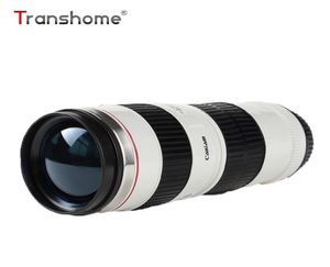 Transhom Kamera Lens Kupa 440ml Yeni Moda Yaratıcı Paslanmaz Çelik Tumbler Canon 70200 Kahve Bardakları İçin Termo Kupalar C185634255
