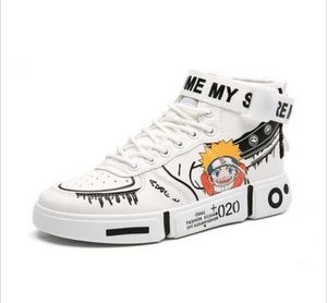 Spring Autumn Children039s Shoes Cartoon Graffiti Boys Fashion Leather Sneakers Anime Girls High Top Comfortable Kids Flat Casu8590123