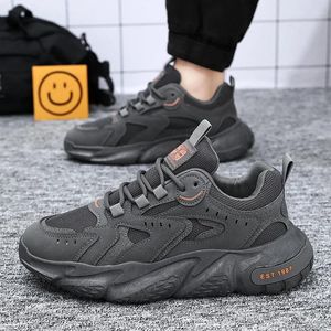 Casual Shoes Men's Sneakers Spring Autumn 2024 Fashion Comfortabl för män andningsbara mesh snörning utomhus manliga sport