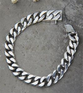Miami Cuban Chain Armband Men 925 Sterling Silver Curb Chain Link Armband Biker Hippie Hip Hop Men smycken Party Gifts99826446602788