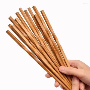 Chopsticks Wooden Japanese Pointed Noodles Sticks Portable Dinner Tableware Non Slip Log For Home Kitchen