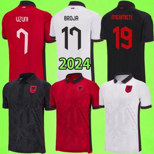 2024 2025 Albanien Soccer Trikots 23 24 25 Broja Uzuni Seferi Asani Manaj Bajrami Allani Muci Cikalleshi Djimsiti Home Red Away White Dritter Black Football Shirt T T.