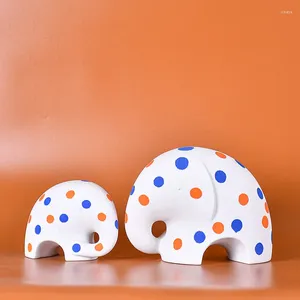 Dekorativa figurer kreativa keramik polka dot mönster elefant djur staty vardagsrum skrivbord prydnad vas konst hem dekoration gåva