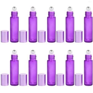 Storage Bottles 10 Pcs Yellow Glass Rollerball Bottle Dispenser Container For Essential Oils