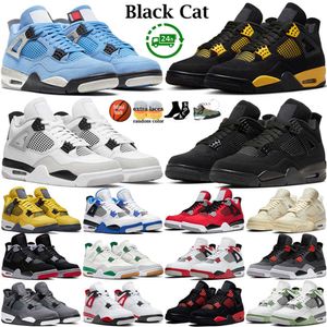 4 scarpe da basket per uomini donne 4s militare gatto nero vela rossa cemento giallo tuono bianco oreo fresco blu grigio blu scleoam maschile sneaker sport 2024