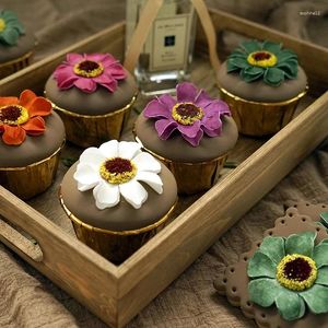 Decorative Flowers Simulation Flower Cup Cake Dessert Table Model Prop Party Artificial Food Decorations