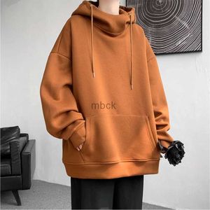 Sweatshirts Mens Jackets de alta qualidade Capuz sólido para homens Big Pocket Design masculino multicolorido casual pullover jaqueta masculina base/roupa externa 240412