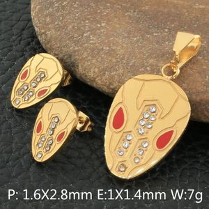 Halskette Ohrringe Set goldene Farbe Mode Edelstahlschmuck Anhänger Sets für Frauen Bijoux Enarier Inoxydable Femme Sggzdibg