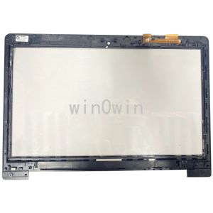 Tela para asus vivobook s400 s400c s400ca laptop tcp14f21 v1.1 digitalizador de tela de toque vidro com quadro preto
