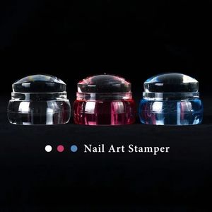 new 1Set Mirror Nail Stamper Clear Silicone Head Manicure Scraper Transfer Templates Printing Kits Nail Art Stamping Platesfor silicone nail