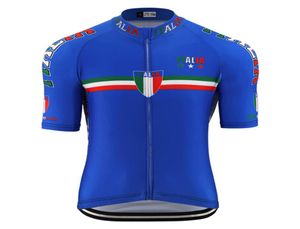 Summer New Italia National Flag Pro Team Cycling Jersey Men Road rower wyścigowy Ubranie Rowerowe Jersey Jersey Cycling Wear Clothin7371446