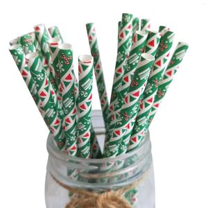 Disposable Cups Straws Drinking Plastic Extra Wide Decorations Straw For Home Year Snowflake Party 25pcs Supplies Collapsible With Cases